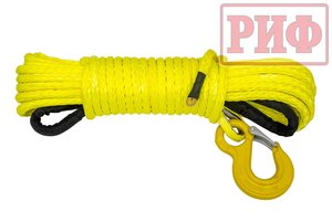 Трос для лебедки 13.4т 23м-12мм синтетический готовый с крюком РИФ ROPE12MM23M