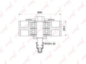 Ролик приводного ремня TOYOTA Land Cruiser (02-) обводной LYNX PB7243, PB-7243, 88440-35101