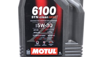 Масло моторное MOTUL 6100 SYN-CLEAN 5W30 п/синт.4л 113889, MOTUL 5W30/107947/107948/112133/112134/112460/112461/113889