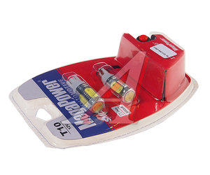 Лампа светодиодная 12V W5W T10 W2.1x9.5d 6000K 4 LED с тестером блистер (2шт.) MEGAPOWER 10113W-2блт, M-10113W-2блт, А12-5-2