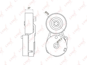 Натяжитель приводного ремня NISSAN Qashqai,X-Trail (T31) (2.0) LYNX PT3029, 534044210, 11955-JD21A