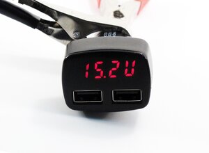 Вольтметр автомобильный в прикуриватель 3-30V (термометр,амперметр,зарядка) ВЫМПЕЛ W-BM03