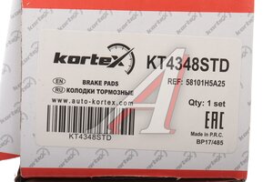 Колодки тормозные HYUNDAI Solaris (17-) KIA Rio (17-) передние (4шт.) KORTEX KT4348STD, 58101-H5A25