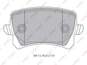Колодки тормозные VW Tiguan,Passat B6,B7 AUDI A6 задние (4шт.) LYNX BD8030, BD-8030, 5N0698451/3C0698451F