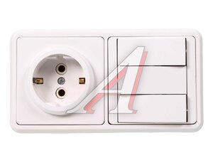 Блок БКВР-033 3-кл. выкл.+роз с/з БКВР-033