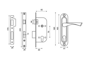 Замок врезной с ручкой KIT CRONA SN(мат.никель)5кл P16 4070