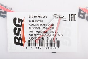 Трос стояночного тормоза VW LT (95-06) центральный BSG BSG60765001, A9044200385