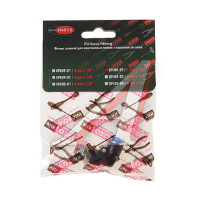 Фитинг для пластиковых трубок 1/4" угловой 6мм с наружной резьбой ROCKFORCE RF-SPL06-02
