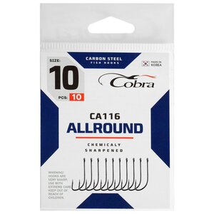 Крючки Cobra ALLROUND сер. CA116 разм. 010 10шт. 860572, CA116-010