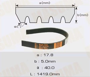 Ремень приводной поликлиновой 5PK1419 MASUMA 5PK-1419, 5PK1419