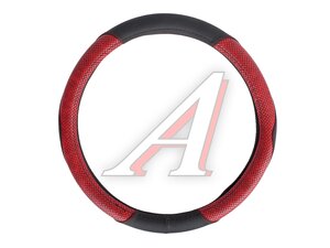 Оплетка руля (L) 39-40см красная экокожа AUTOLUXE AL- 037