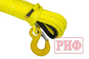 Трос для лебедки 13.4т 23м-12мм синтетический готовый с крюком РИФ ROPE12MM23M