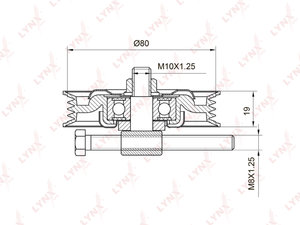 Ролик приводного ремня NISSAN Navara (05-) натяжителя кондиционера LYNX PB5021, T39184, 11927-VC800