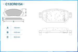Колодка торм. CWORKS C12CR0154 MAZDA CX-3 C12CR0154