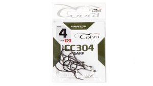 Крючки Cobra CARP сер. CC304 разм. 004 10шт. 860578, CC304-004