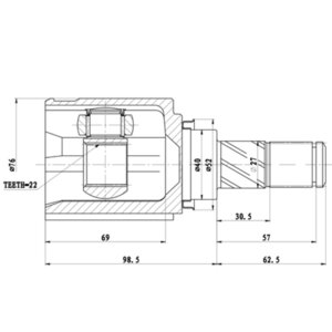 ШРУС внутренний NISSAN Tiida (05-) левый ZIKMAR Z87607R, 39711-ED105