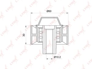 Ролик приводного ремня PEUGEOT 206,208,Partner CITROEN Berlingo обводной LYNX PB7114, 05450, 5751.G3/5751.С9/5751.98