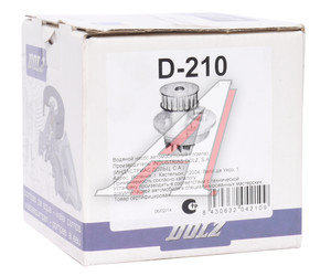 Насос водяной DAEWOO Nexia,Espero CHEVROLET Aveo,Lanos (1.4/1.5 SOHC) 8V DOLZ D-210, 01262, 96352648