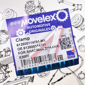 Хомут SHACMAN SHAANXI X3000 патрубка турбокомпрессора MOVELEX 612600114701-MX, 612600114701