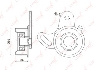 Ролик ГРМ HYUNDAI Accent (1.5/1.6),Elantra (00-),Getz натяжителя LYNX PB1023, T41037, 24410-26000