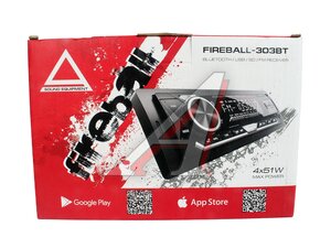 Магнитола автомобильная 1DIN AURA FIREBALL-303BT