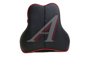 Подушка поясничная экокожа-велюр черно-красная Vibe CARFASHION 41592