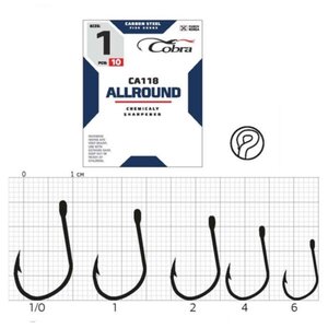 Крючки Cobra ALLROUND сер. CA118 разм.K001/0 10шт. 860573, CA118-K010