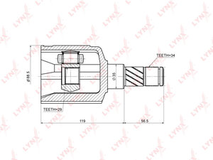 ШРУС внутренний DAEWOO Leganza (97-03) комплект LYNX CI1806, 1111-ESP