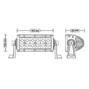 Балка светодиодная 12/24V 36W (12 светодиодов) 183х120х85 направленный свет AVTOELECTRICA AE36RT-12LED-LB-HC