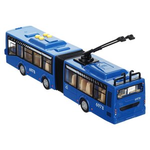 Модель автомобиля ЛИАЗ автобусы ТРОЛЛЕЙБУС пластик (свет,звук) 32.5см ТЕХНОПАРК TROLLRUB-30PL-BU (24), 410817