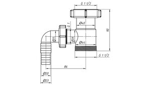 Отвод для стиральной машины 1" 1/2" АНИ ПЛАСТ М110