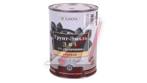 Краска по ржавчине черная 3 в 1 0.8кг ЛАКРА 0007627, ЛАКРА