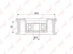 Ролик приводного ремня TOYOTA Land Cruiser,Tundra LEXUS GS300,GX470 обводной LYNX PB7134, GTA0520, 16604-50030