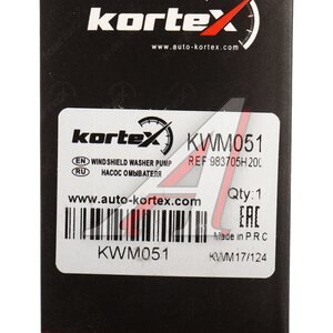 Насос омывателя HYUNDAI HD65,72,78 KORTEX KWM051, 98370-5H200
