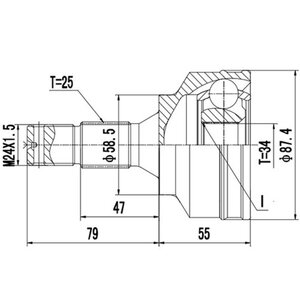 ШРУС наружный PEUGEOT Partner CITROEN Berlingo ZIKMAR Z87249R, 3272.LW