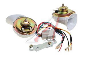 Сигнал звуковой 12V 410/510Hz 22 мелодии комплект 2шт. улитка SKYWAY S07601068