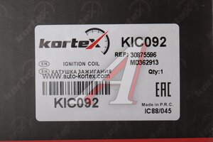 Катушка зажигания MITSUBISHI Pajero (99-06) KORTEX KIC092, 6100175SX, MD362913
