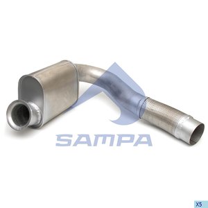 Труба выхлопная глушителя MERCEDES Axor (нерж) SAMPA 201.059, 3754902619