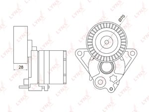 Ролик приводного ремня MERCEDES C (W202,W203),E (W211,S210,S211),Vito натяжителя LYNX PT3021, PT38020B, A6462000570