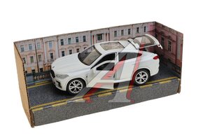 Модель автомобиля BMW X6 длина металлическая 12см белая ТЕХНОПАРК X6-12-WH, 360032