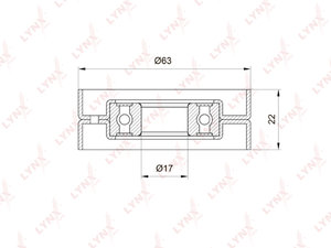 Ролик приводного ремня CHEVROLET Cruze (09-) (1.6/1.8) натяжителя LYNX PB5022, 25191534