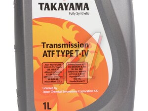 Масло трансмиссионное TAKAYAMA ATF T-IV 1л 605671, TAKAYAMA T-IV