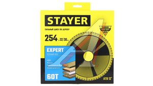 Диск пильный по дереву 254х32мм 60 зубьев STAYER 3682-254-32-60_z01