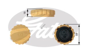 Крышка бачка расширительного CHEVROLET Lacetti(05-),Aveo(06-) GATES RC201, 01211, 94539597