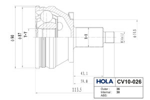 ШРУС наружный VW Polo (02-05) AUDI A1 (10-) комплект HOLA CV10026, 21587, 6Q0498099E