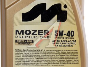 Масло мотор.MOZER 4638735 PREMIUM ONE 5W40 1л 4638735