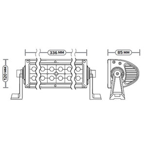 Балка светодиодная 12/24V 72W (24 светодиода) 336х120х85 направленный свет AVTOELECTRICA AE72RT-24LED-LB-HC