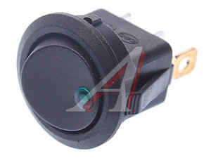 Выключатель клавиша 12V 16A круглый с зеленой подсветкой REXANT 36-2583