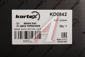Диск тормозной PEUGEOT Partner (08-) CITROEN Berlingo (05-) задний (1шт.) KORTEX KD0842, PBD7019, 4249.46