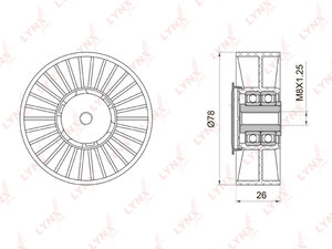 Ролик приводного ремня VW Golf,Polo,Passat,Sharan,T4 AUDI 80 SEAT натяжителя LYNX PB5035, VKM31004, 028145278E